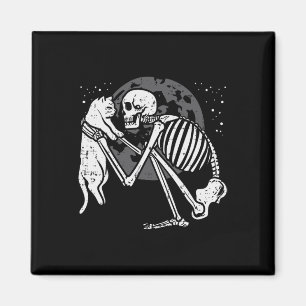 Imã Skeleton Cat Gatinho Skull Gótico Homens de Hallow