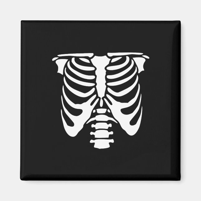 Imã Skeleton Chest Rib Cage Bones Halloween Raio-X (Frente)