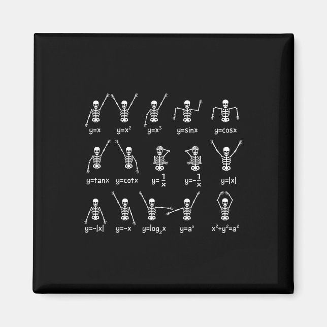 Imã Skeleton Dance Figures Equação Professor de Matemá (Frente)