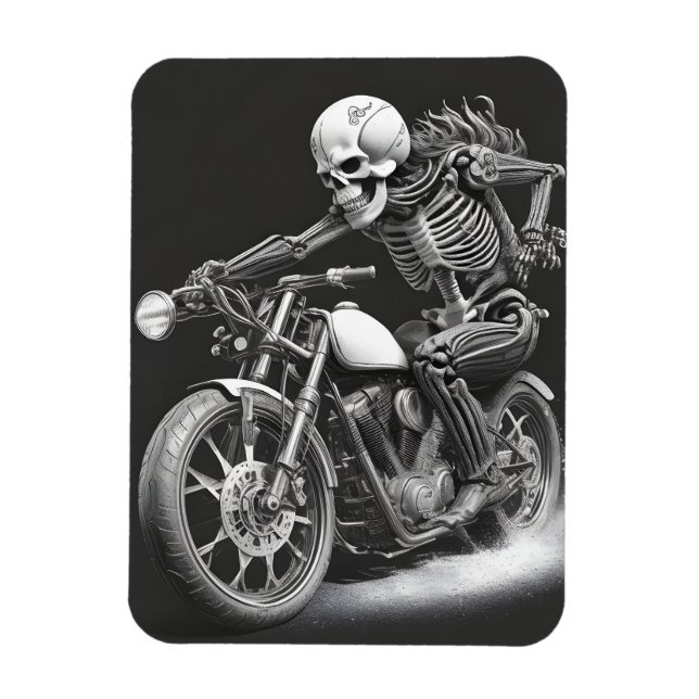 Ímã Skeleton dirigindo uma moto (Vertical)