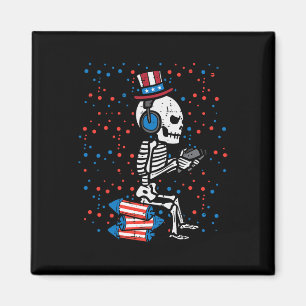 Imã Skeleton Gamer Engraçado América Meninos Homens