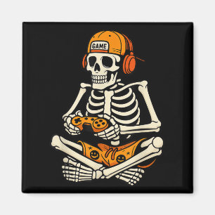 Imã Skeleton Gamer Headphone Dia de as Bruxas engraçad