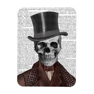 Ímã Skeleton Gentleman e Chapéu Superior