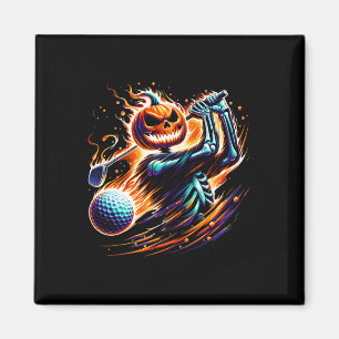 Imã Skeleton Golfing Pumpkin Golfer Golfer