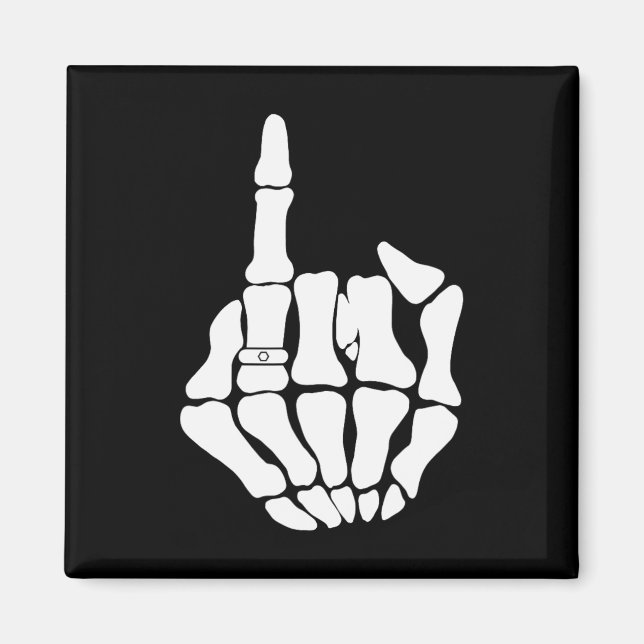 Imã Skeleton Groom Wedding Recem casados Spooky Gótico (Frente)