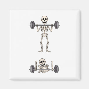 Imã Skeleton Gym Funny Workout Piadas de ginástica