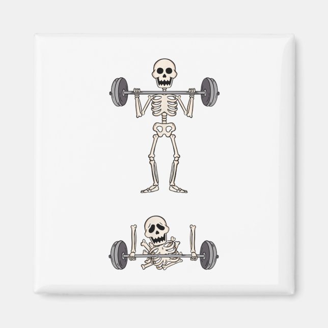 Imã Skeleton Gym Funny Workout Piadas de ginástica (Frente)