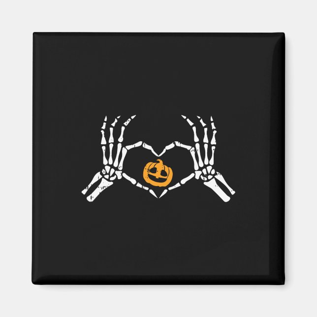 Imã Skeleton Halloween Heart Halloween Costume Bones P (Frente)