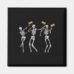 Imã Skeleton Halloween Lgbt Sinalizador Skeleton Orgul