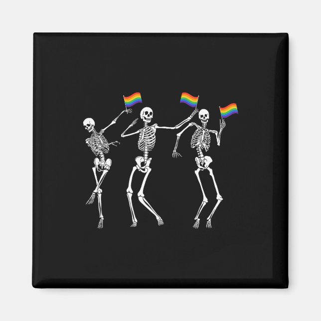 Imã Skeleton Halloween Lgbt Sinalizador Skeleton Orgul (Frente)