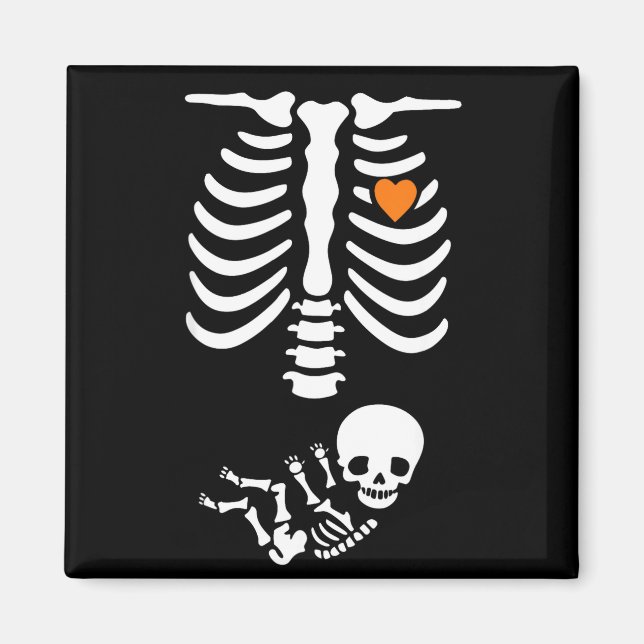 Imã Skeleton Halloween Maternity Funny Pregnancy 2025  (Frente)