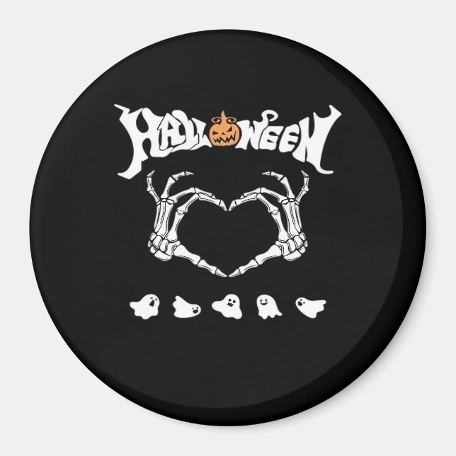 Imã Skeleton Hand Com, Design Halloween (Frente)