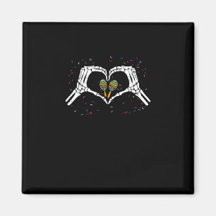 Imã Skeleton Hand Heart Maracas Cinco De Mayo Mexicano