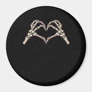 Imã Skeleton Hand Hearts Design