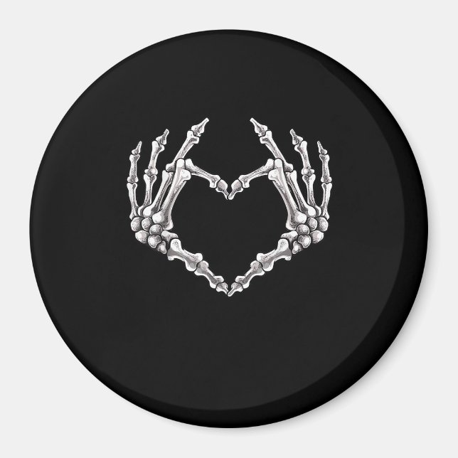 Imã Skeleton Heart And Hands Gothic Halloween Costume (Frente)