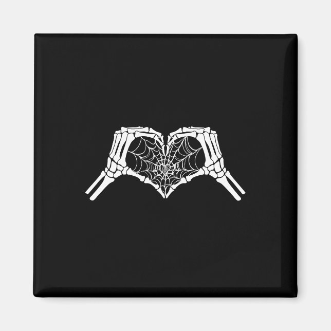 Imã Skeleton Heart Halloween Spooky Lo (Frente)