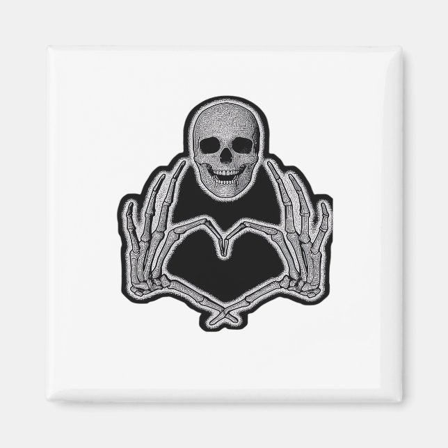 Imã Skeleton Heart Hands Classic (Frente)