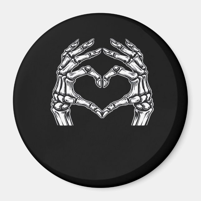 Imã Skeleton Heart Hands Sign Halloween Figurume Basic (Frente)