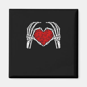 Imã Skeleton Heart Hands Sinal Dia de os namorados Hea