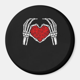 Imã Skeleton Heart Hands Sinal Dia de os namorados Hea