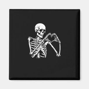 Imã Skeleton Heart Hands Sinal Halloween Costume Retro