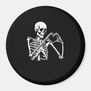Imã Skeleton Heart Hands Sinal Halloween Costume Retro