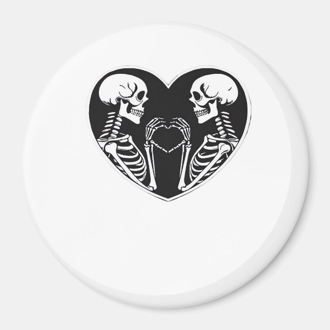 Imã Skeleton Heart Hands Sinal Halloween Costume Retro (Frente)