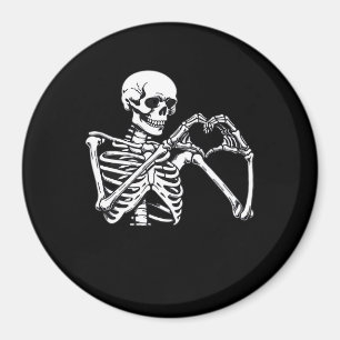 Imã Skeleton Heart Hands Sinal Halloween Costume Trend