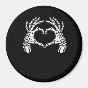 Imã Skeleton Heart Hands Sinal Halloween Figurume Vira