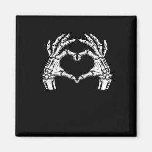 Imã Skeleton Heart Hands Sinal Halloween Figurume Vira