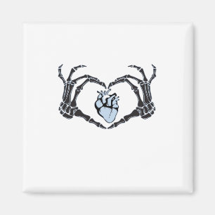 Imã Skeleton Heart Mãos Clássicas Design para Hallowee