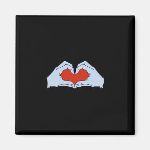 Imã Skeleton Heart Mãos Clássicas e Halloween Básico