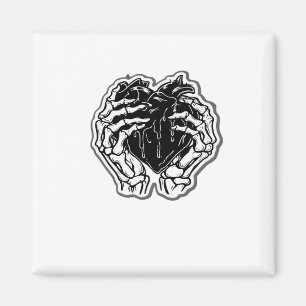Imã Skeleton Heart Mãos Engraçadas