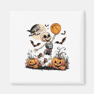 Imã Skeleton jogando basquete Homens do Dia das Bruxas