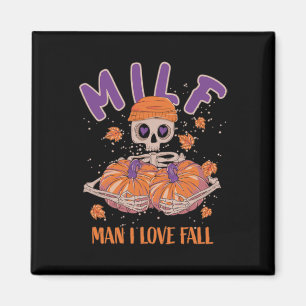 Imã Skeleton Man I Love Fall Fun Skeleton Pumpkin Hall