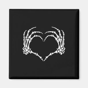 Imã Skeleton Mãos Cardíaco Sinal de Halloween Figurume