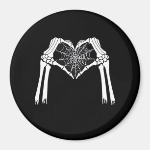 Imã Skeleton Mãos Coração Cobweb (Branco) Clássico