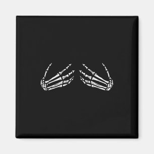 Imã Skeleton Mãos Engraçado Retro Halloween Costume Ou