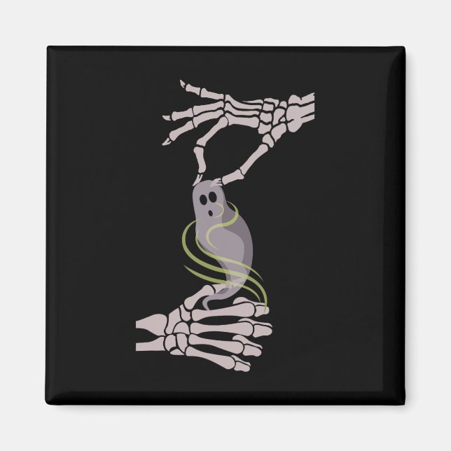 Imã Skeleton Mãos Fantasma Spooky Halloween (Frente)