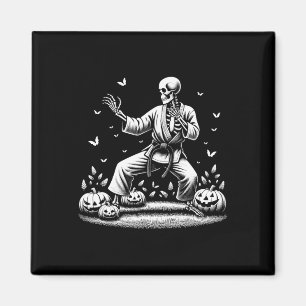 Imã Skeleton Marcial Art Karate Judo Player Halloween