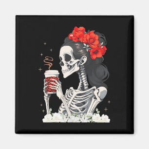 Imã Skeleton Mensageiro Café Engraçado Costume Mãe Mul