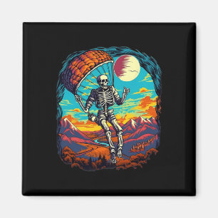 Imã Skeleton Paragliding Skydiving Halloween Spooky