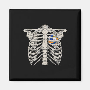 Imã Skeleton Rib Cage Volleyll Ll Heart Happy Hallowee