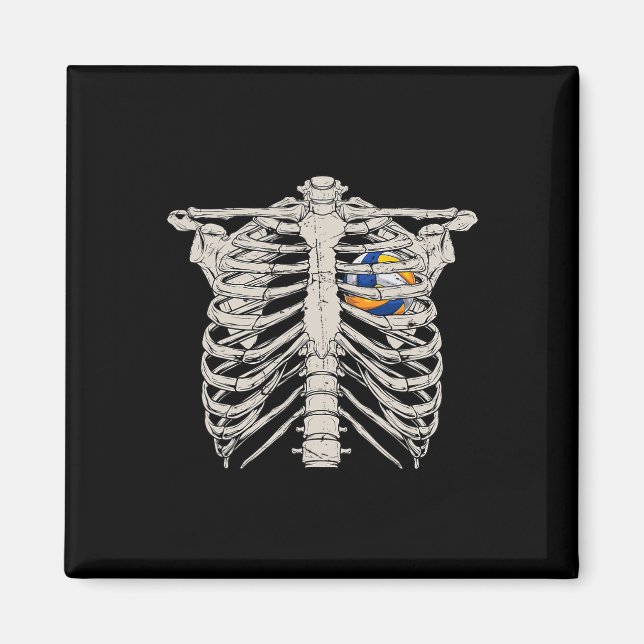 Imã Skeleton Rib Cage Volleyll Ll Heart Happy Hallowee (Frente)