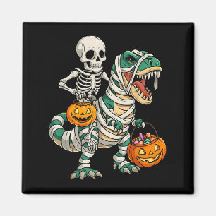 Imã Skeleton Riding Mummy Dinosaur T Rex Kids Men