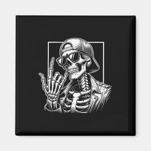 Imã Skeleton Rock Hand Halloween Figurume Rocker Legal