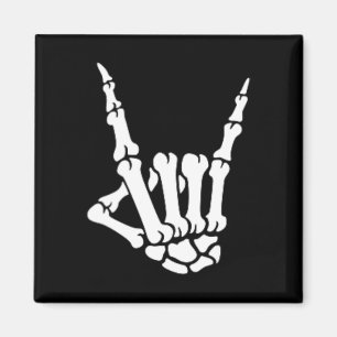 Imã Skeleton Rock Hand Pocket Figurino de Halloween C