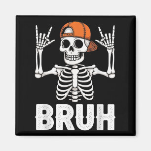 Imã Skeleton Rock No Bruh Halloween Para Meninos Menin