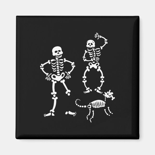 Imã Skeleton Running Halloween Festa de Figurino (Frente)