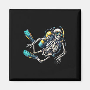Imã Skeleton Scu Mergulhando Halloween Skeleton Scu Di